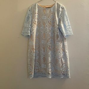 Boohoo Light Blue Lace Dress